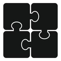 sviluppo puzzle icona, semplice stile vettore