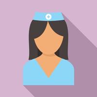emergenza infermiera icona, piatto stile vettore
