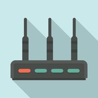 comunicazione router icona, piatto stile vettore