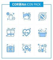 coronavirus consapevolezza icone 9 blu icona corona virus influenza relazionato come come sicurezza guanti lavaggio Pericolo sicurezza virale coronavirus 2019 nov malattia vettore design elementi