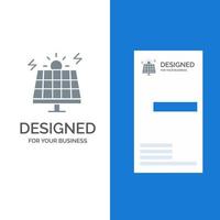 energia ambiente verde solare grigio logo design e attività commerciale carta modello vettore