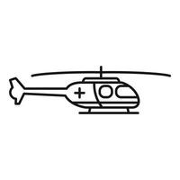 ambulanza elicottero icona, schema stile vettore