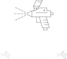 spray dipingere pistola costruzione grassetto e magro nero linea icona impostato vettore