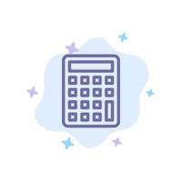 calcolatrice calcolare formazione scolastica blu icona su astratto nube sfondo vettore