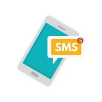 smartphone sms icona, piatto stile vettore