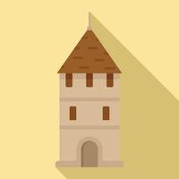 svizzero Torre icona, piatto stile vettore