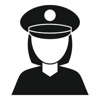 polizia donna icona, semplice stile vettore