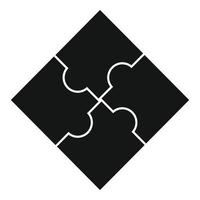 sequenza puzzle icona, semplice stile vettore