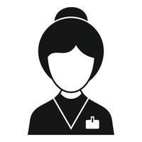 femmina infermiera icona, semplice stile vettore