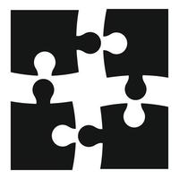 passo puzzle icona, semplice stile vettore