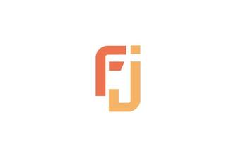 alfabeto lettere iniziali monogramma logo fj, jf, f e j vettore