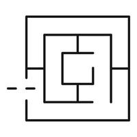 ricerca labirinto icona, schema stile vettore