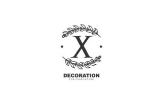 X logo floreale vettore per identità azienda. iniziale lettera natura modello vettore illustrazione per il tuo marca.