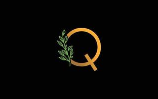 q logo floreale vettore per identità azienda. iniziale lettera natura modello vettore illustrazione per il tuo marca.