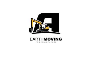 un' logo scavatrice per costruzione azienda. pesante attrezzatura modello vettore illustrazione per il tuo marca.