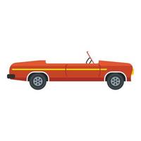 rosso cabriolet icona, piatto stile vettore