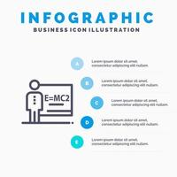 aula classe insegnante camera blu infografica modello 5 passaggi vettore linea icona modello