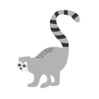 lemure carino cartone animato lemure. vettore illustrazione di un africano animale isolato su bianca