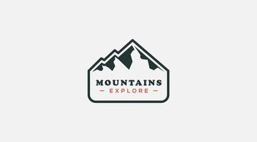 montagna Esplorare avventura vettore logo design modello icona