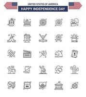 25 creativo Stati Uniti d'America icone moderno indipendenza segni e 4 ° luglio simboli di tenda gratuito stella americano Stati Uniti d'America distintivo modificabile Stati Uniti d'America giorno vettore design elementi