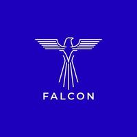 falco volare linea minimalista moderno geomtric logo design vettore