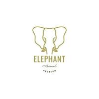 testa elefante linea minimalista logo design vettore