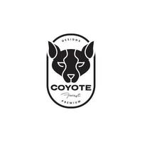 animale testa coyote nero distintivo Vintage ▾ pulito logo design vettore