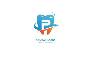p logo dentista per il branding azienda. lettera modello vettore illustrazione per il tuo marca.