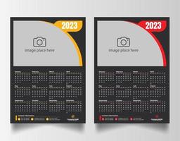 2023 parete calendario design modello vettore