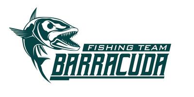 Barracuda pesce pesca logo, salto pesce design modello vettore illustrazione. grande per uso come il tuo qualunque pesca azienda logo