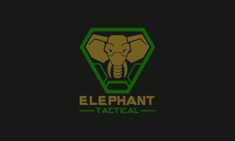 elefante tattico militare logo design. vettore illustrazione di un elefante con militare stile. moderno stile icona design modello.