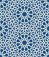 blu islamico modello . senza soluzione di continuità Arabo geometrico modello, est ornamento, indiano ornamento, persiano motivo, 3d. infinito struttura può essere Usato per sfondo, modello riempie, ragnatela pagina sfondo . vettore