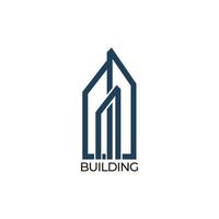 architettura logo per edificio azienda nel minimalista stile vettore
