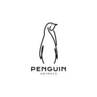 pinguino minimo Linee arte logo design vettore