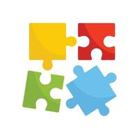 alzheimer puzzle test icona, piatto stile vettore