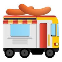 cibo camion icona, cartone animato stile vettore