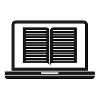 il computer portatile ebook icona, semplice stile vettore