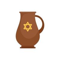 ebraico brocca icona, piatto stile vettore