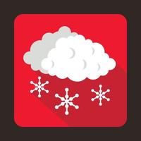 nube e i fiocchi di neve icona, piatto stile vettore