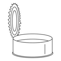 Aperto argento lattina può icona, schema stile vettore