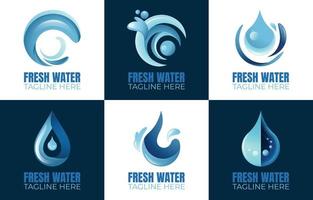 fresco acqua logo collezione vettore