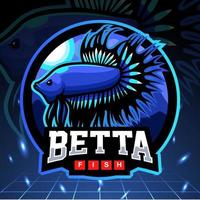 betta pesce mascotte. esport logo design vettore