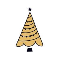 piatto mano disegnato Natale albero vettore illustrazione