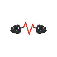 battito cardiaco fitness logo design. Palestra logo modello. vettore illustrazione