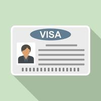 Visa carta icona, piatto stile vettore