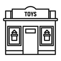 giocattoli strada negozio icona, schema stile vettore