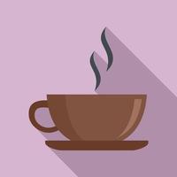 caldo caffè tazza icona, piatto stile vettore