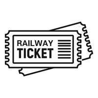 ferrovia biglietto icona, schema stile vettore