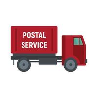postale servizio camion icona, piatto stile vettore