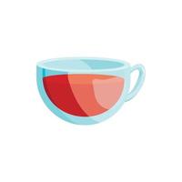 tazza di tè icona, cartone animato stile vettore